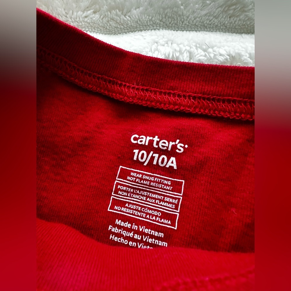 Carters size 10 red pajama top - Picture 3 of 4